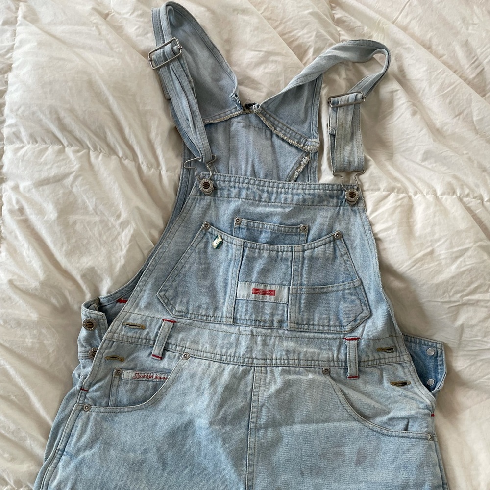 Vintage Lightwash denim overall shorts